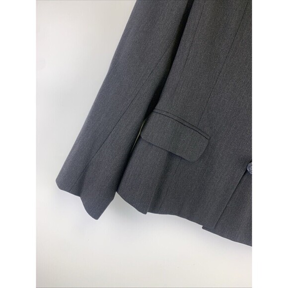 BOGO Carla Carini Wool Blazer Gray Beaded Buttons Collared Made Italy Womens 38 - Picture 2 of 14